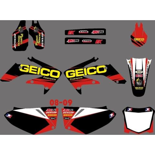 NICECNC Motorcycle Sticker For Honda CRF250 CRF250R CRF 250 250R 2008 2009 Background Graphic Decals Kit Fender Fork Decal