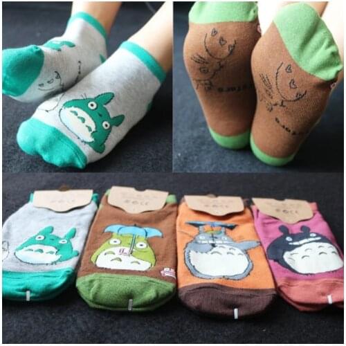 Super My Neighbor Totoro Anime Cartoon Ankle Sock Woman Man Casual Cotton Apring Autumn Short Socks