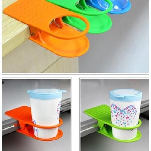 2019 Newest Creative tableside cup shelf kitchen table supplies Office storage cup holder Water cup clip