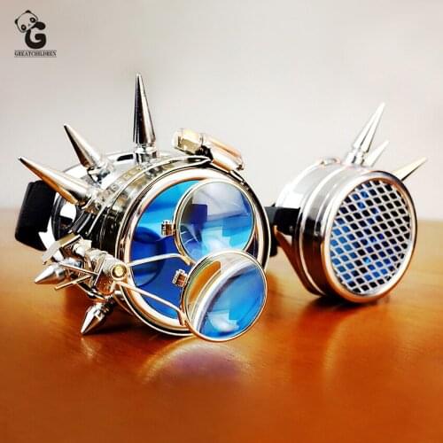 Steam Punk Glasses Magnifier Adult Steampunk Accessory Goggles Eyewear Halloween Cosplay Prop Party Glasses Carnival