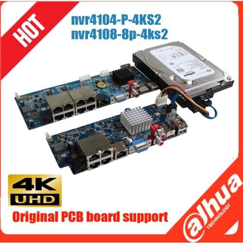 Original Dahua mutil language PCB board for NVR4104-P-4KS2 NVR4108-8P-4KS2 4K H.265 8Channel POE NVR recorder PCB board