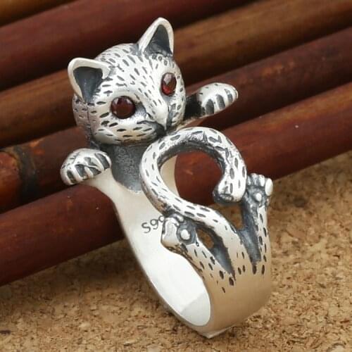 Charming Open Cat Ring for Women Vintage Boho Party Rings Gothic Punk Jewelry Gifts for Girls 2021