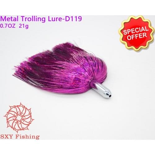 SXY FISHING D119 Metal copper head Bait Trolling Bait Deep sea bait Metal Sea Fishing Reflective strip metal bait