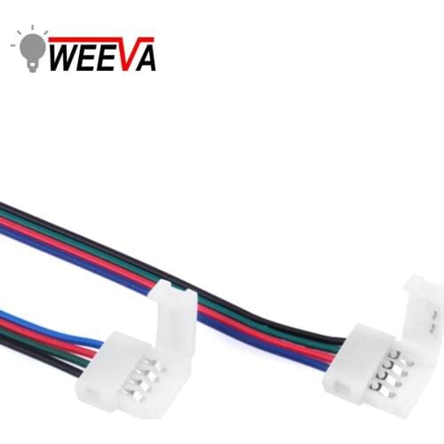 RGB LED Strip Connector Double Head PCB Cable Free Welding 4pin 10mm Power Connector 5pcs/lot