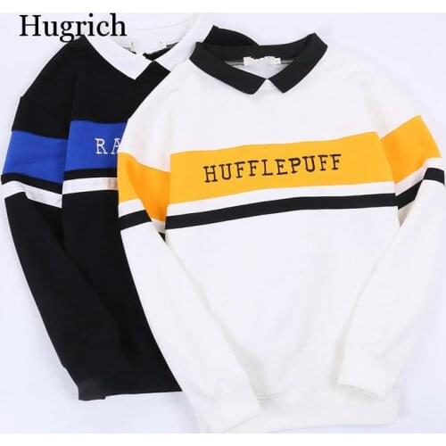 School Style Stripe Uniform Harris Embroidery Cartoon Men Female Sweatshirt Hoodies Woman Tracksuit Kpop Velvet