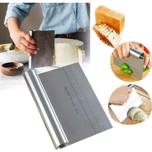 Stainless Steel Dough Scraper Cutter Baking Pastry Spatulas Pizza Dough Scraper Cutter Cake Cutting Tools Kitchen Accessories
