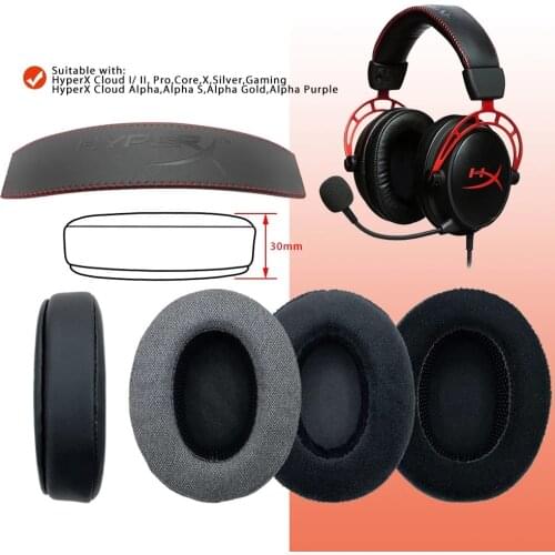 New Replacement Earpads Earphone Earmuff Ear Pads for HyperX Cloud I/ II, Cloud Core Silver Alpha Pro X Cloud Gaming Headphone