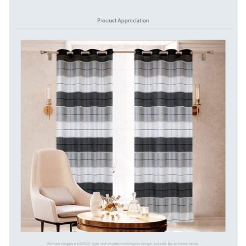 Flying Nordic Modern Curtains for Window Living Room the Bedroom Striped Home Made Natural Polyester Drapes