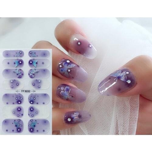 Nail Decoration Colorful Nail Stickers Watercolor Style Nail Art Stickers Designed Nail Strips Designer Nail Decals Creative