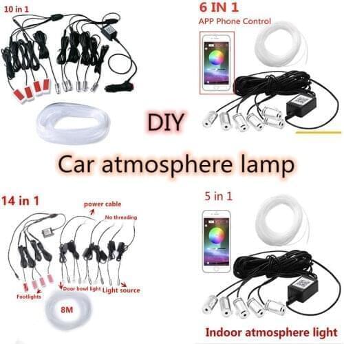 Universal DIY RGB LED With 8M Car Styling Decorative Atmosphere Lamps Floor Foot Ambient Light Bluetooth App Control for bmw e60