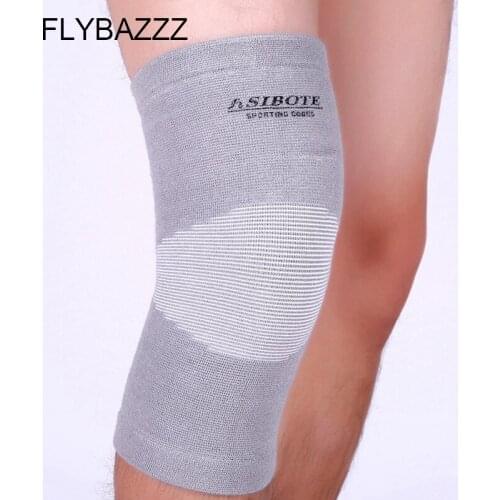 FLYBAZZZ Knitting Elastic Knee Support Compression Sports Gym Equipment Basketball Knee Pads Knee Brace Protector free shipping