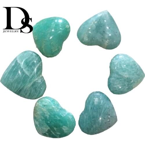 Natural Green Amazonite Heart Figurine Crystal Jade Mineral Specimen Love Amazon Quartz Wedding Party Gifts Decoration