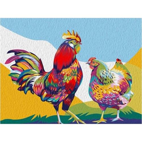 Animal Chicken DIY Embroidery 11CT Cross Stitch Kits Craft Needlework Set Cotton Thread Printed Canvas Home Design