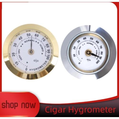 28mm Mini Round Cigar Hygrometer High Precision Moisture Meter Tobacco Humidor Humidity Gauge 1PC