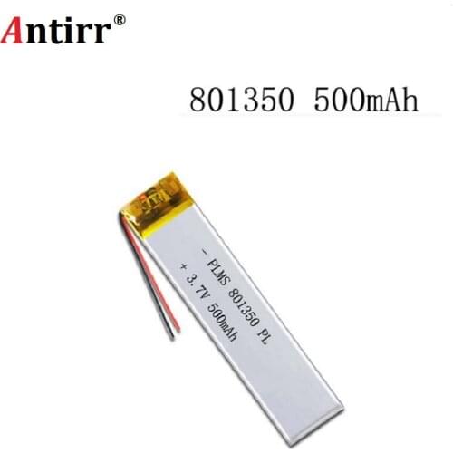 3.7 V 801350 081350 500mah with protection board used for bluetooth MP3 MP4 lithium battery