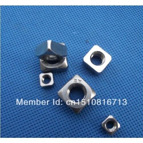 50Pcs M8x13x5.5 GB Stainless Steel 304 Square Nuts Silver Tone Fasterners