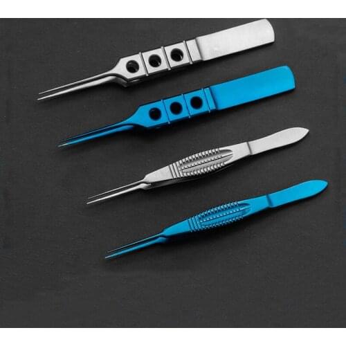 8.5cm Ophthalmic Micro Tweezers Surgical Tool Straight and Curved Platform Adipose Tissue Double Eyelid Forceps