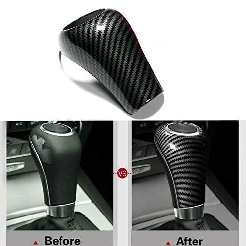 Car Sticker Carbon Fiber Manual Gear Knob Shifter Lever Covers For Mercedes benz W204 W203 W211 Gear Shift Knob Cover Stickers