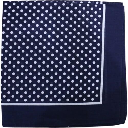 Free Shipping 2019 New Cotton Navy Blue Polka Dot Bandana Scarf For Women Mens
