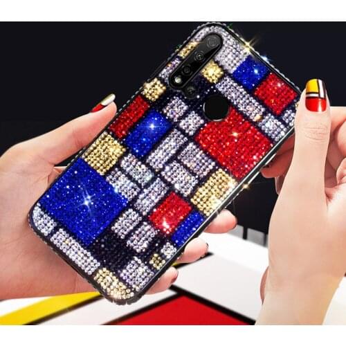 Glitter diamond phone etui,coque,cover,case for huawei honor 20 9x pro 8x 10 lite p smart 2019 psmart for honor20 silicon