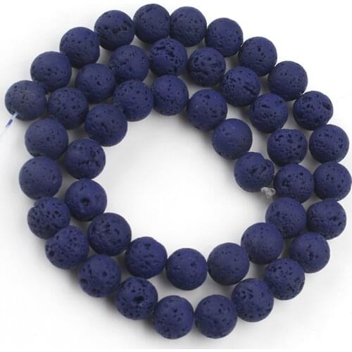 Rubber Dark Purple Lava Stone Beads Natural Volcanic Rock Round Loose Bead For Jewelry Making Diy Women Bracelet 4/6/8/10mm 15"