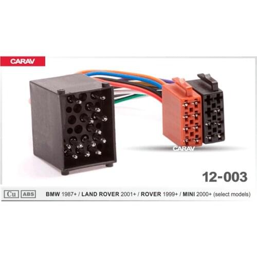 CARAV 12-003 ISO Radio Adapter for BMW 1987+ for LAND ROVER 2001+ for ROVER 1999+Wiring Harness Connector Lead Loom Cable Plug