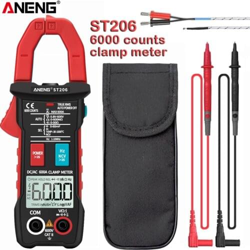 ANENG ST206 Digital Multimeter Clamp Meter 6000 Counts True RMS Amp DC/AC Current Clamp Measure Dc Amperimetro Tester Voltmeter
