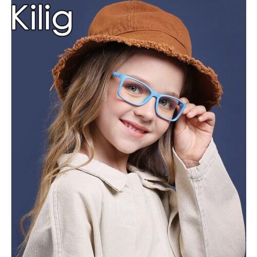 Kilig Kids Child Glasses Frame Flexible TR90 Silica gel Eyeglasses With Lanyard Myopia Optic Glasses Spectacles Frame