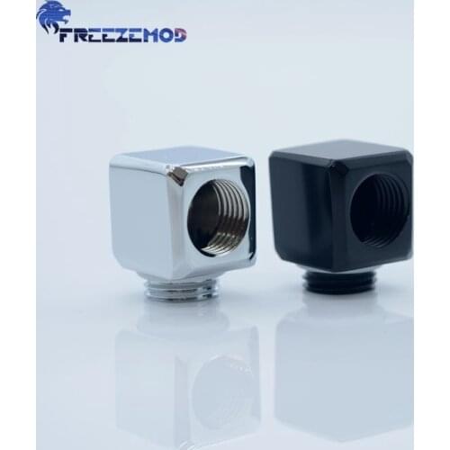 FREEZEMOD Squar 90 degree Elbow Fitting Cube Elbow Adapter 90 Angle Double Internal G1/4 thread MOD Computer water cooler Cuboid
