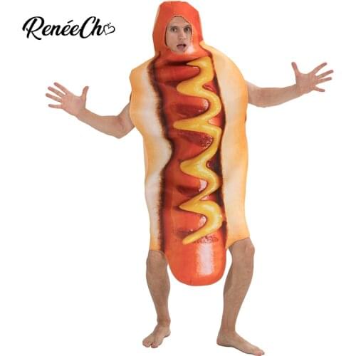 Halloween Costume For Adult Hot Dog Costume Funny Hotdog Food Cosplay carnival costume mens party cosplay holiday costume