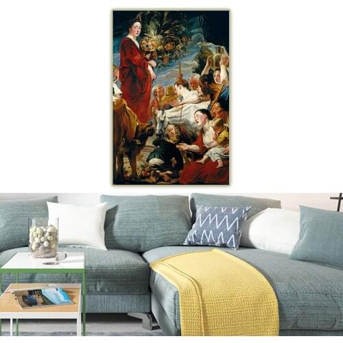 Jacob Jordaens《An Offering to Ceres, Goddess of the Harvest》Canvas Oil Painting Art Aesthetic Picture Wall Decor Home Decoration