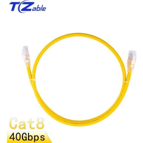 RJ45 Cat8 S/FTP 40Gbps/2000MHz Bandwidth Double Shielding Twisted Pair Cable Fiber Transmission Computer Wires Patch Cord