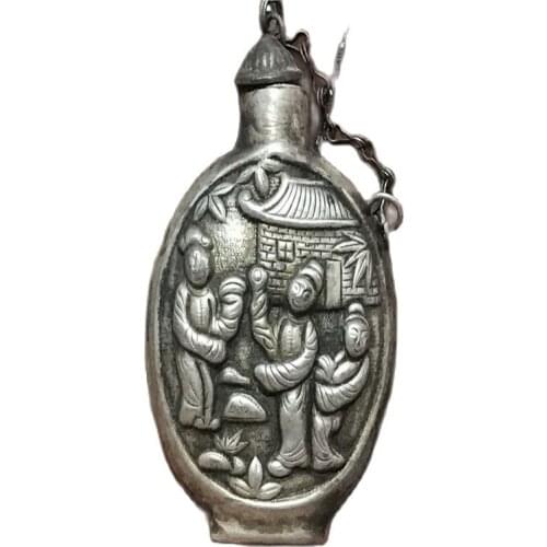 China Tibet Miao silver-patterned silver snuff bottle