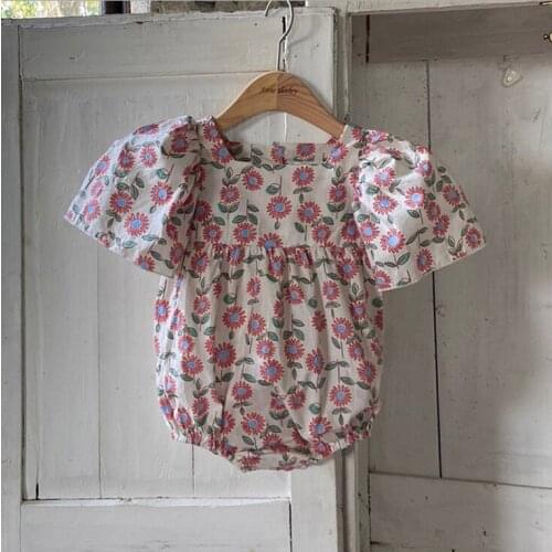 2021 new boys girls printed rompers cotton shorts sleeve summer babys jumpsuit