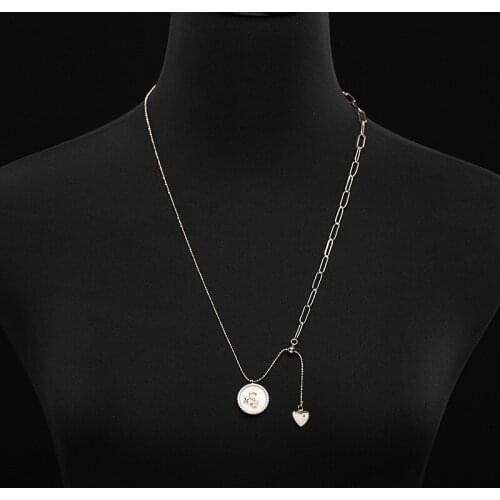 Fashion Personalidy Round Shell Pendant Necklace For Women Birthday Gift High Quality Dainty Gold Plated Necklace Wholesale