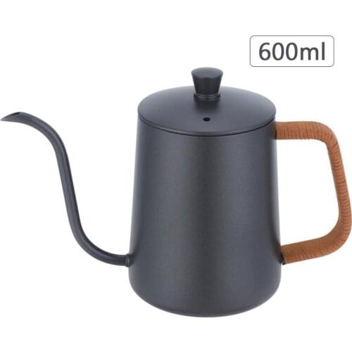 Stainless Steel Mounting Bracket Hand Punch Pot Coffee Pots With Lid Drip Gooseneck Spout Long Mouth Coffee Kettle Teapot- 350ml