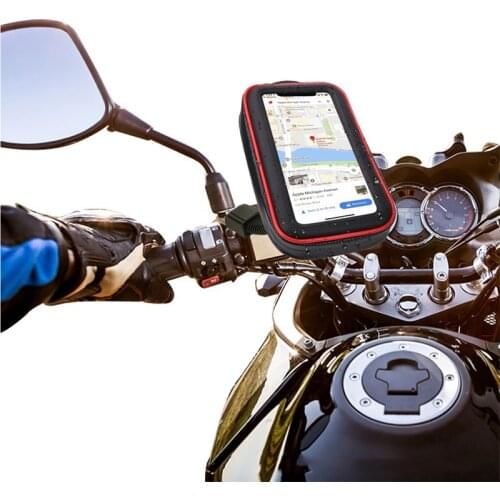 Motorcycle Mobile Phone Holder Rearview Mirror Motorcycle Waterproof Bag Holder