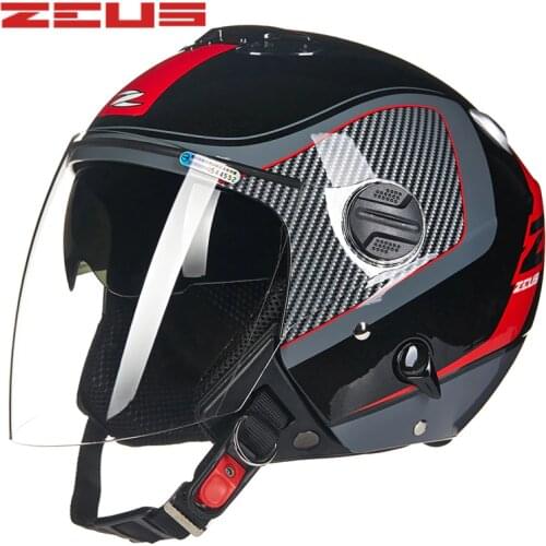 ZEUS Motorcycle Helmet double visor motorbike Helmet Retro Vintage casque moto Half face Motocross helmets