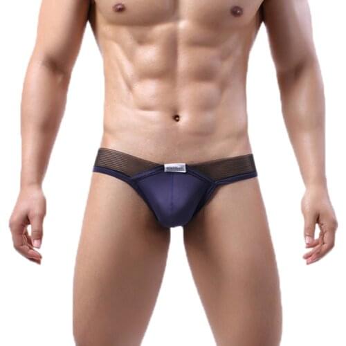 Men Underwear Briefs Ice Silk Qucik-Dry Sexy Briefs Breathable Mens Slip Cueca Male Panties Low Rise Underpants Briefs