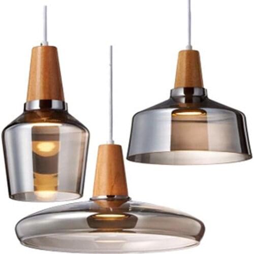 Nordic chandelier window handmade creative bedroom lamp restaurant glass chandelier bar/cafe/wood chandelier