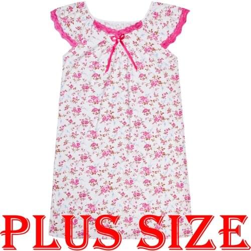 CHARMING ANGEL Summer Women Mid Nightdress Casual Poly-Cotton Soft Printed Flower Sleepwear Mom Nightgown Loose Nighties