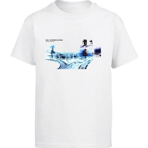 Radiohead Ok Computer T Shirt Cd Lp Vinyl Poster In Rainbows Thom Yorke Kid A Casual Printed Quality T-shirt men clothing