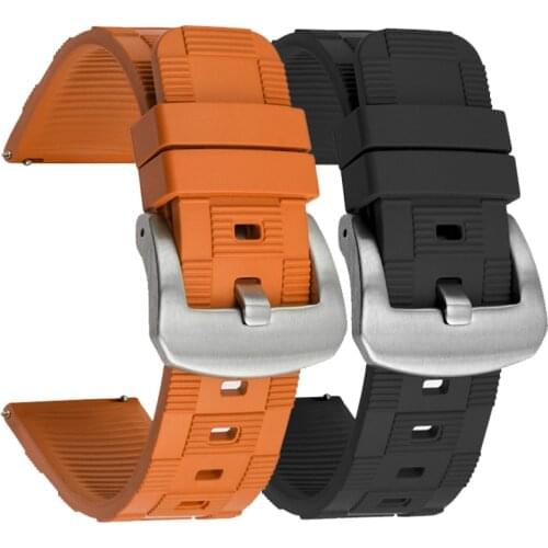 BEAFIRY Watch Band 20mm 22mm 24mm Quick Release Fluoro Rubber Strap Watchband Red Blue Orange Black Waterproof Sweatproof