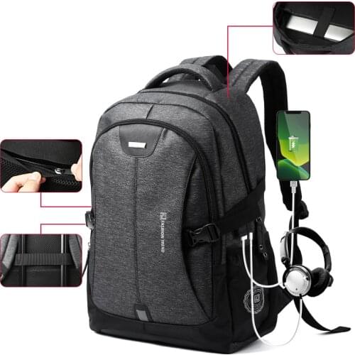 MOYYI Men Backpack New Arrive 2019 Large Capacity 17.3'' Laptop Backpacks W/ USB Charging Port Male Outdoor Travel Mochila