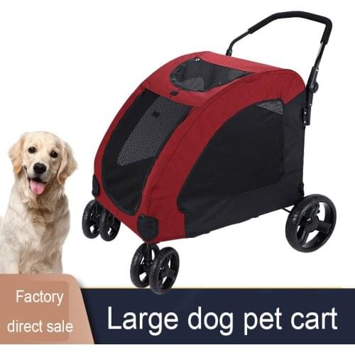 Foldable Large Pet Cart Injuries Old Cripple Outdoor Travel Pull A Cart Four Wheeled Dog Cart Pet Cart Pop It Dog Accessories