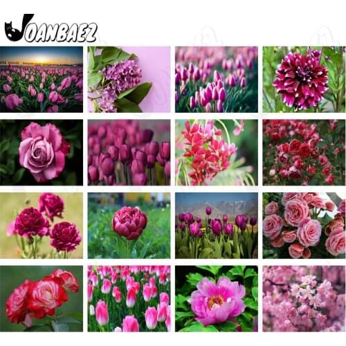 Modern Red Tulip Diamond Painting 5D Diy Wall Art Beautiful Flower Round Diamond Inlaid Home Room Decoration Accessories