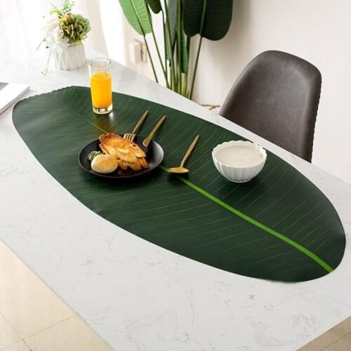 Heat Resistant Table Mat Eco-Friendly Plastic Monstera Leaves Shaped Coaster Table Kitchen Accessories Cup Coaster for Home