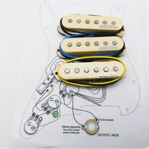 Wilkinson WVS Single coil Alnico5 Pickups St Style Eleciric Guitar Pickups Yellow 1 set + Welding circuit diagram