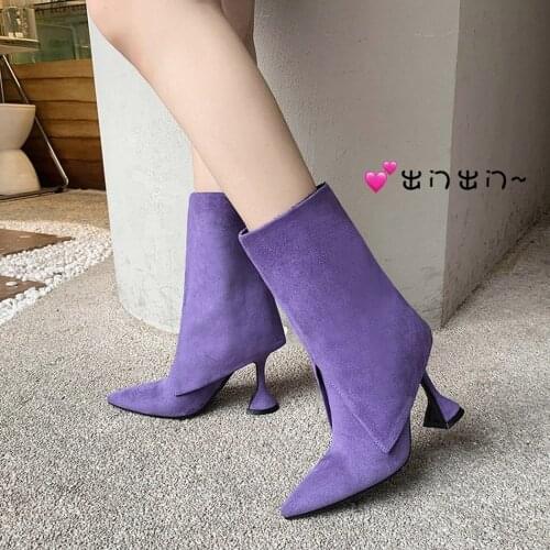 Womens Pointed Toe Mid Calf Knee Thigh Boots Wide Tube High Heel Western Chelsea Shoes Plus Size 4Colors
