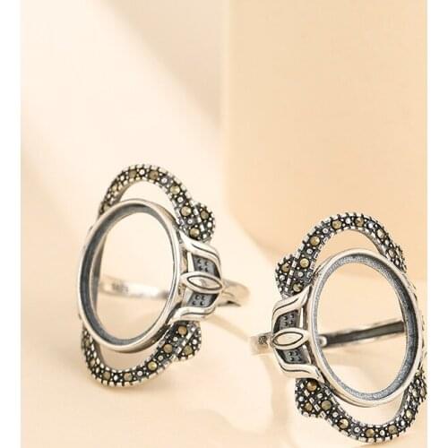 13*18mm 925 STERLING SILVER Semi Mount Bases Blanks base blank Pad rings ring Setting set jewelry gift A5474